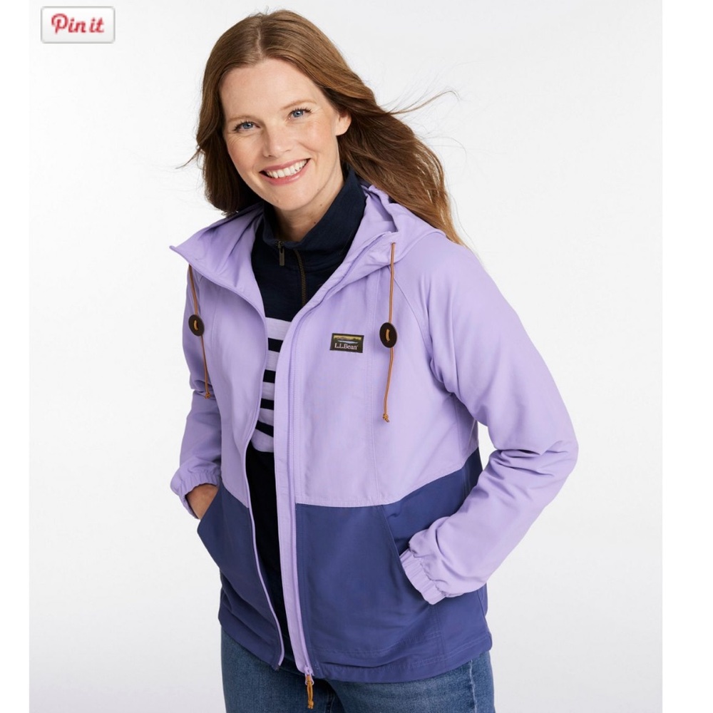 L.L. Bean Two-Tone Red Jacket with Hood - Picture 2 of 5